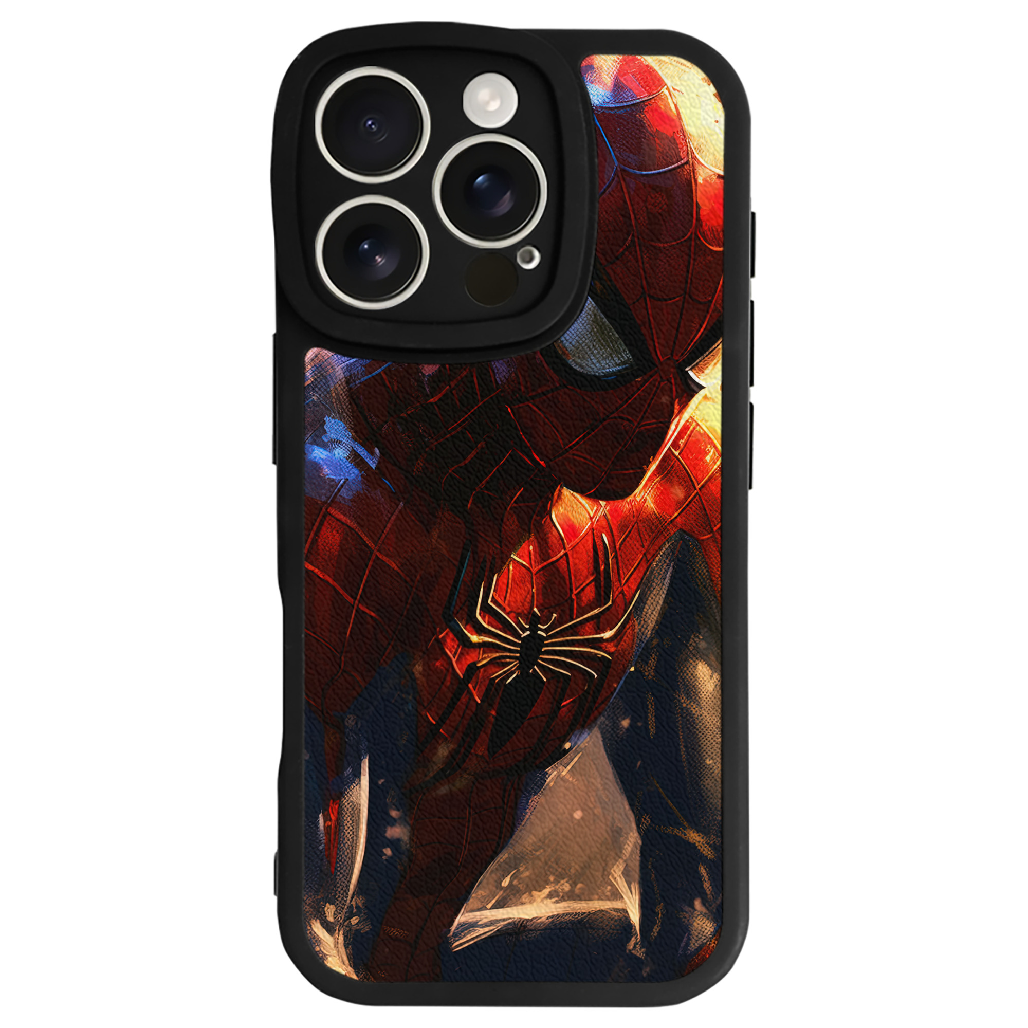 （画像用） Spider Man スパイダーマン 【iPhone 16シリーズ対応】シリコンスマホケース（レザー調） 材質：シリコン